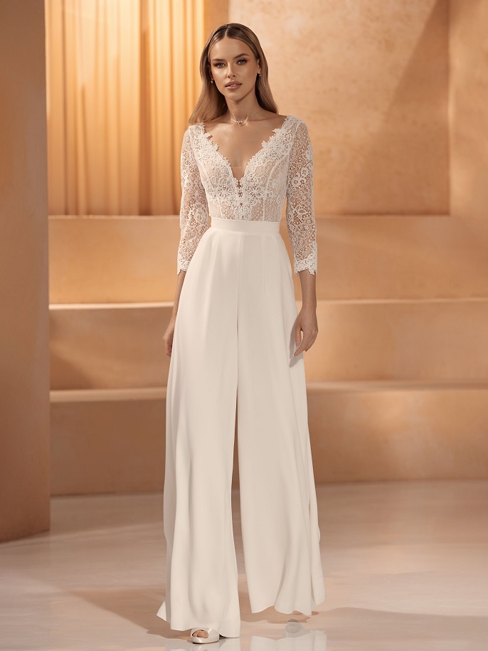 Bruidsjumpsuit Bianco Evento Alaska